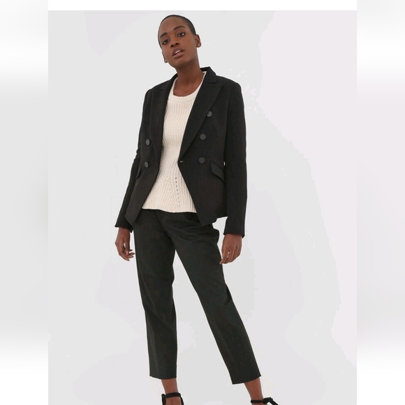 Banana Republic Black Double-Breasted Blazer Womens Size 8 EUC - Picture 4 of 14